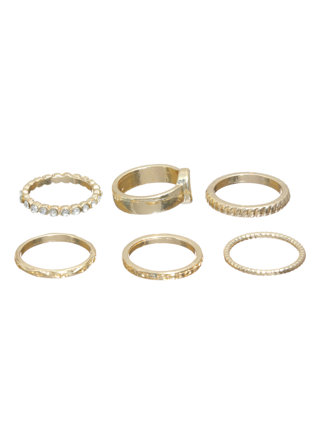 Minimalist Gold Ring Set for Women – Stackable Adjustable Rings (Set of 7)