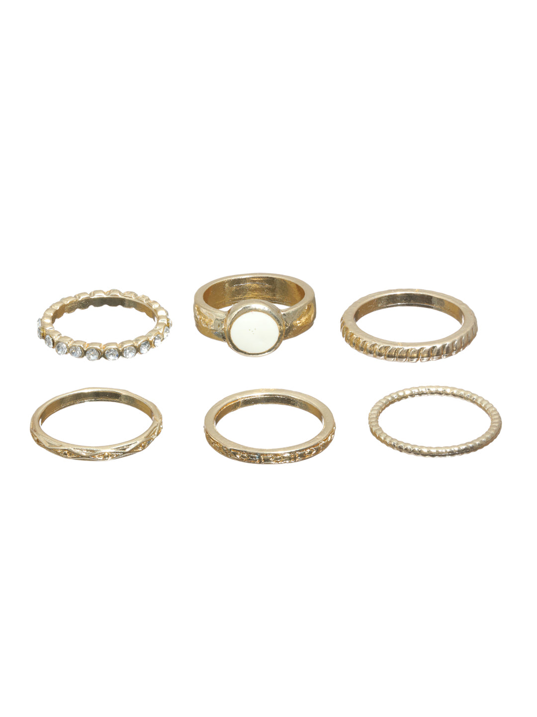 Minimalist Gold Ring Set for Women – Stackable Adjustable Rings (Set of 7)