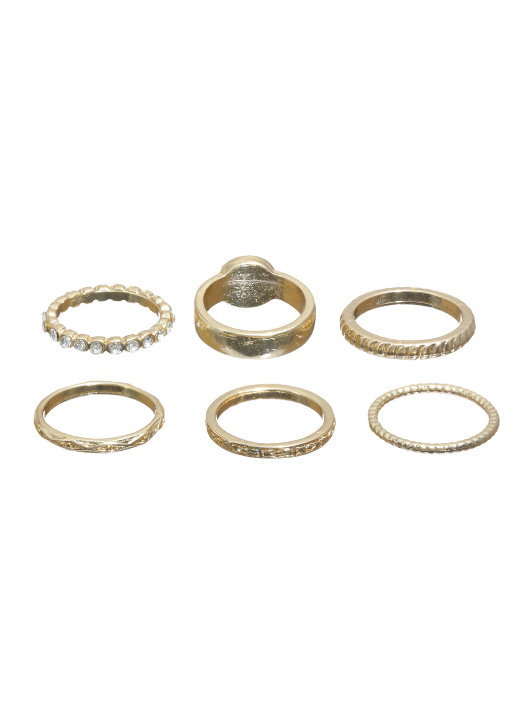 Minimalist Gold Ring Set for Women – Stackable Adjustable Rings (Set of 7)
